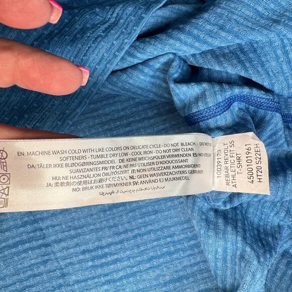 Ariat Rebar Men's size Medium Blue Short Sleeve Revolt Athletic Fit Tshirt - Picture 6 of 10